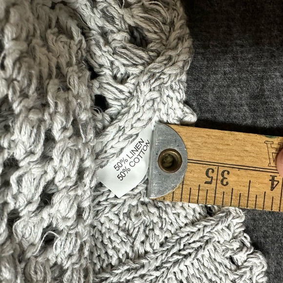 Ladies TIVOLI Linen Cotton Sweater Gray Rolled Neck L - Picture 10 of 10